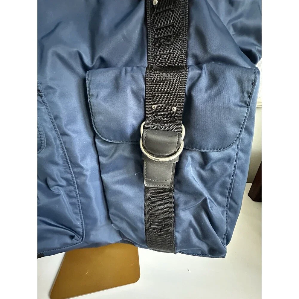 Lauren Ralph Lauren Navy Blue Nylon Duffel Overnight Weekend Travel Tote Bag